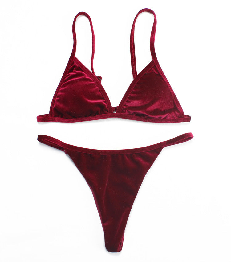 Velvet Bikini Swimwear Set